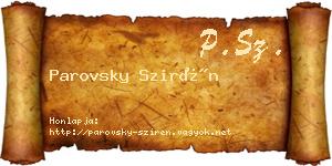 Parovsky Szirén névjegykártya